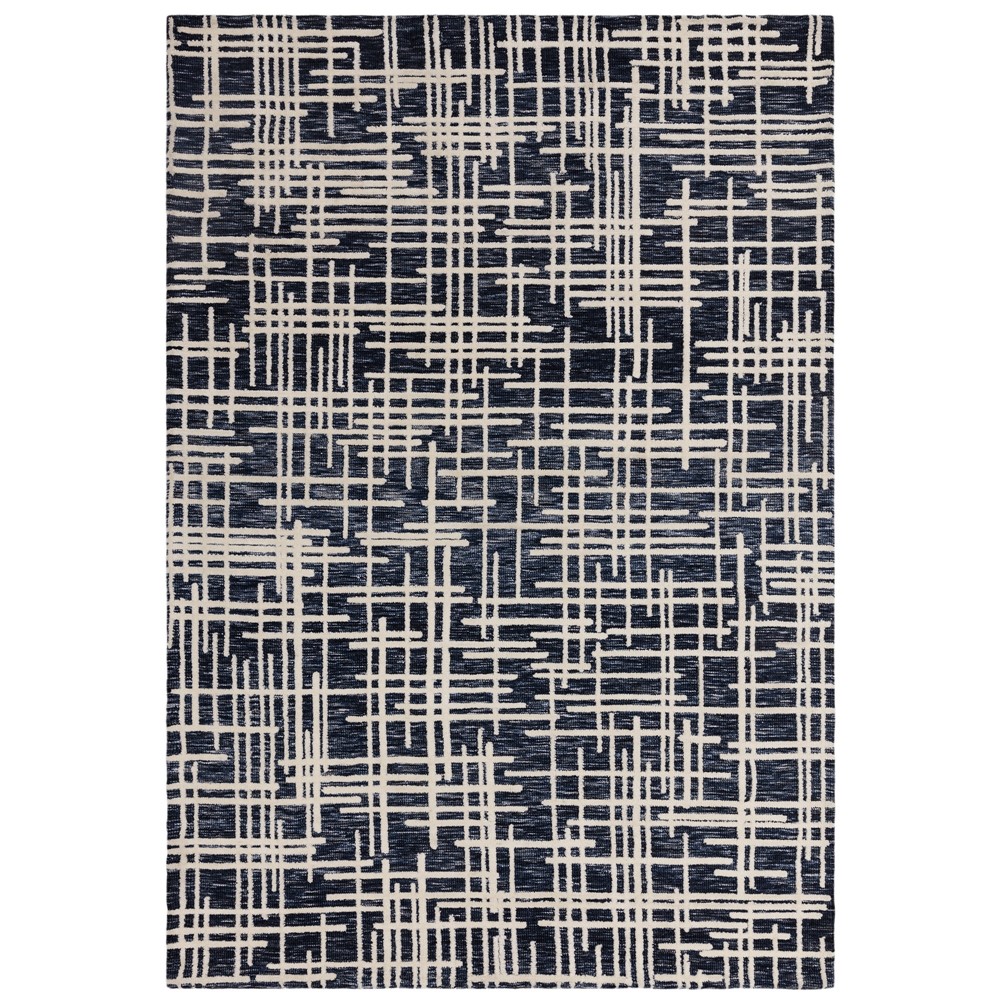 Mason Blueprint Abstract Woven Rugs in Blue